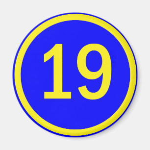 nummer 19 i en cirkel magnet