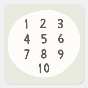 nummer 1-10, inventeringsmärken och etiketter