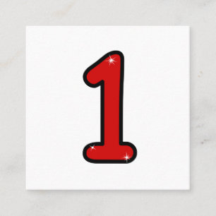 Nummer 1, 1, 1 år, nummer 1, nummer 1 fyrkantigt visitkort