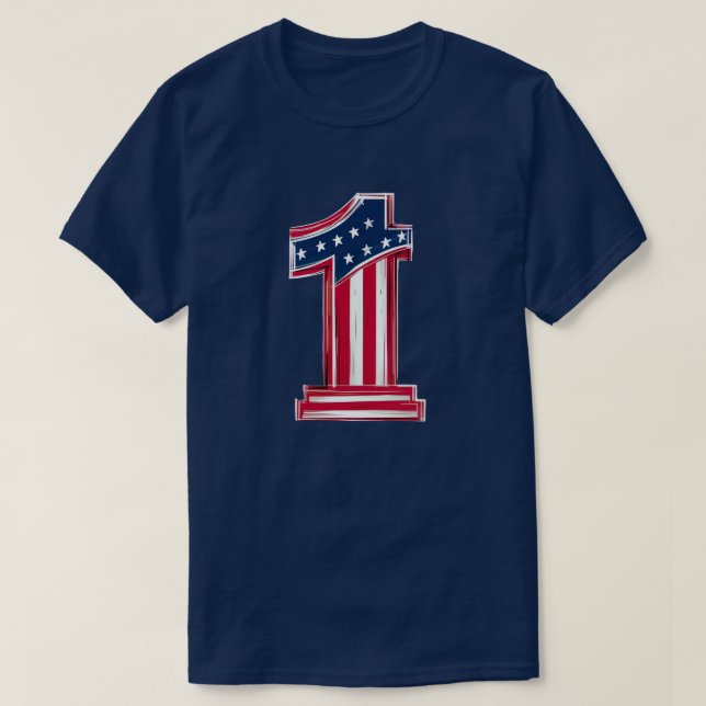 Nummer 1 Amerikan T Shirt (Design framsida)