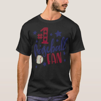Nummer 1 baseball fläkt baseball ord t shirt