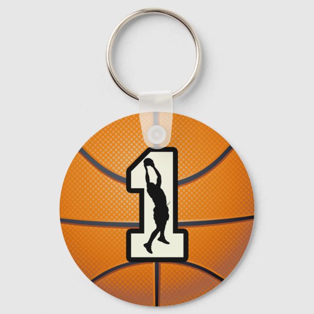 Nummer 1 basket och spelare nyckelring (Framsida)