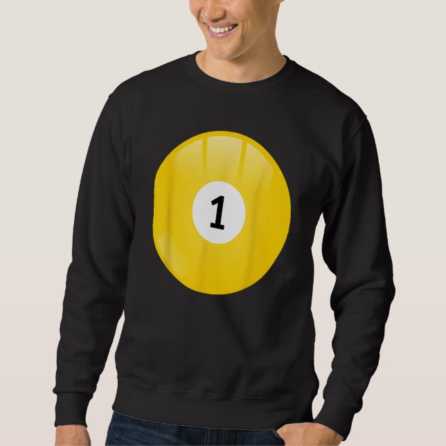 Nummer 1 Bassäng Boll Lång Ärmad Tröja (Framsida)