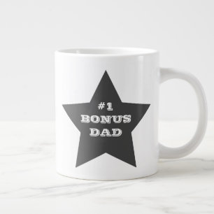 Nummer 1 Bonus Pappa, #1 Grått Star Jumbo Mugg