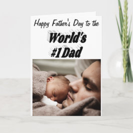 Nummer 1 Fars dag-fotosvarta kort i Pappa