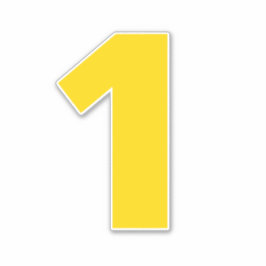 Nummer 1 Guld och vit etikett