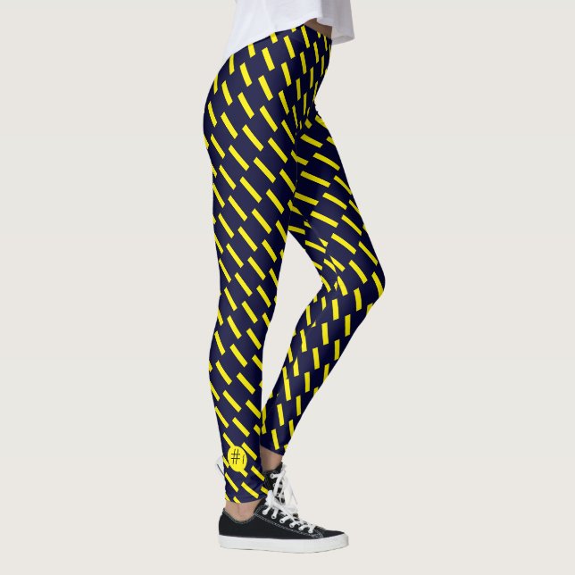 Nummer # 1 Gult Linjer Välj dina balar i Färg Leggings (Höger)