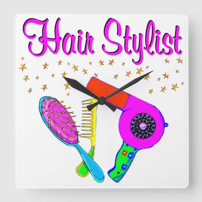 NUMMER 1 HÅLLSSTYLIST OCH BEAUTICISK FYRKANTIG KLOCKA (Framsida)