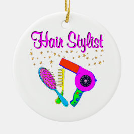NUMMER 1 HÅLLSSTYLIST OCH BEAUTICISK JULGRANSPRYDNAD KERAMIK
