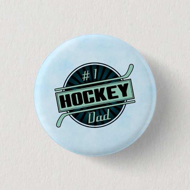 Nummer 1 Hockey Pappa Button, Hockey Pin Knapp (Framsida)