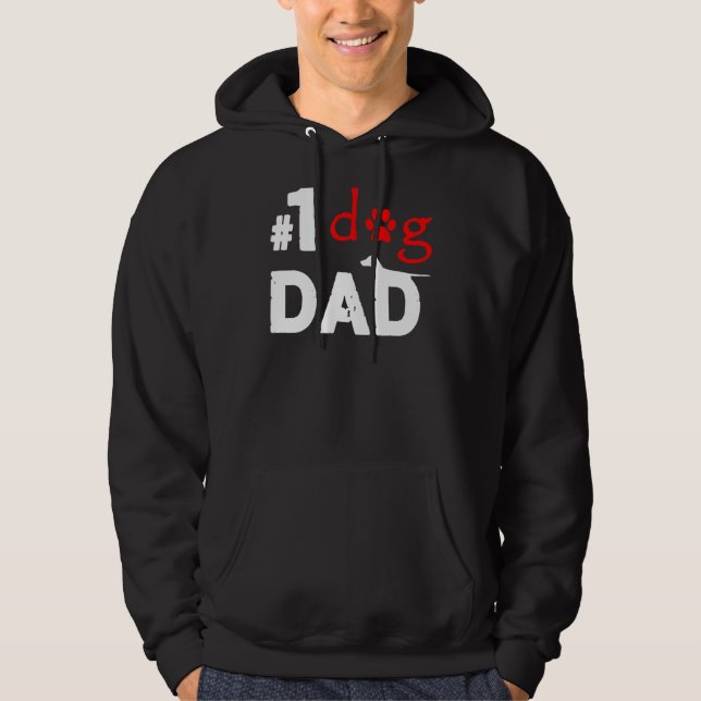 Nummer 1 Hund Pappa Fars dag 1 Hoodie (Framsida)