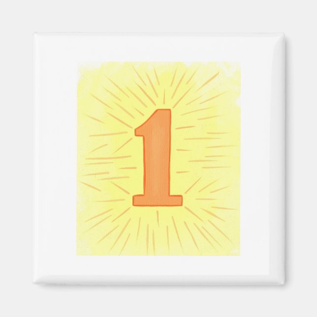 Nummer 1 i Orange och Gult Magnet (Framsidan)
