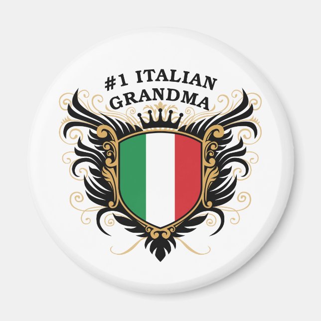 Nummer 1 italiensk mormor magnet (Framsidan)