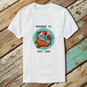 Nummer 1 Koi Fläkt 2 Koi Carp Swimming Tecknad T-shirt