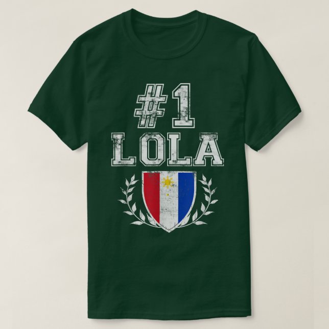 Nummer 1 Lola Filipino Grandmor T Shirt (Design framsida)