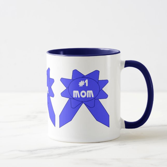 Nummer 1 Mamma Blå Band Mugg (Höger)