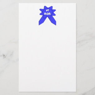 Nummer 1 Mamma Blått Band Brevpapper