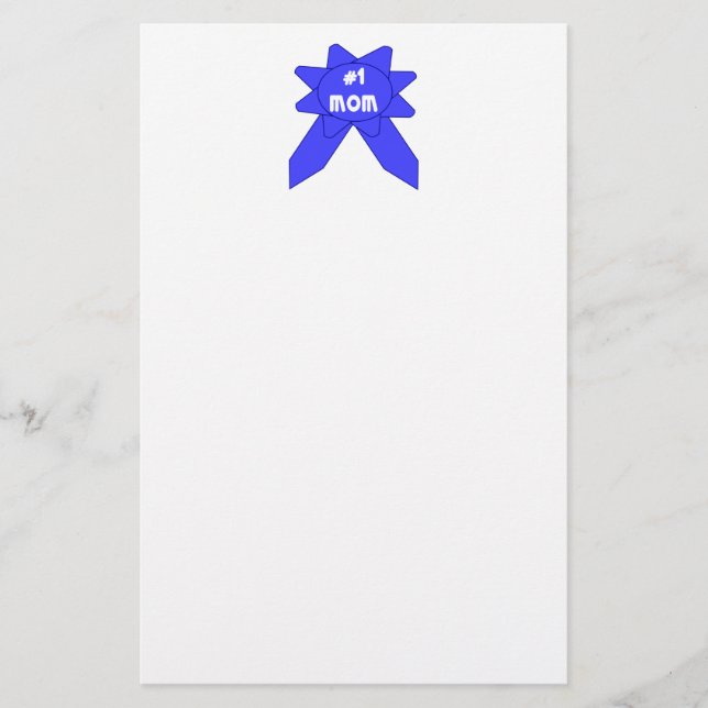 Nummer 1 Mamma Blått Band Brevpapper (Framsida)
