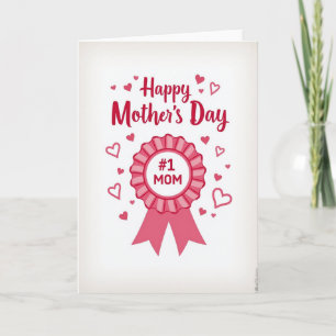 Nummer 1 Mamma Blommig Kort