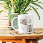 Nummer 1 Nana Grandma Photo Collage Guld Ram Kaffemugg<br><div class="desc">Visa din mormor (nana) din kärlek med vår personlig #1 nana kärlek hjärtfotocollage mugg. Vår design har en omslutningsdesign med fem fotosamlingskonstruktioner med ett modernt faux guld överlagrad ram på varje foto. Detta speciella mugg är den perfekt gåva som ska skickas till din mormor för mors dag, födelsedag, jul, årsdagar...</div>