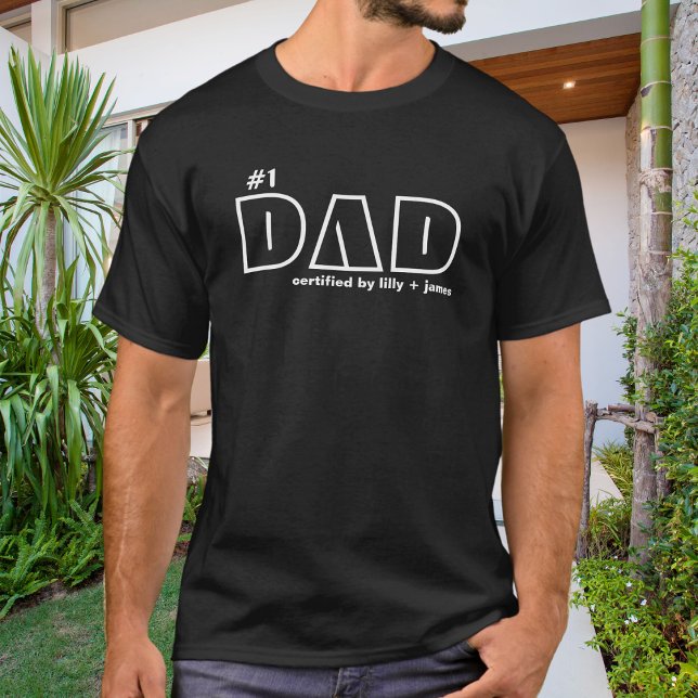 Nummer 1 Pappa Certifierad Fet Typografi T Shirt (Skapare uppladdad)