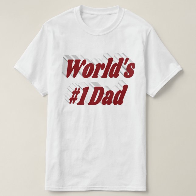 Nummer 1 Pappa Fars dag-burgundtext T-Shirt (Design framsida)