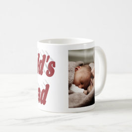 Nummer 1 Pappa Fars dag fotoburgundtext Kaffemugg