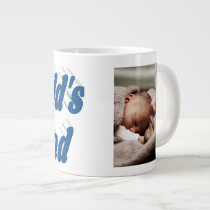 Nummer 1 Pappa Fars dag fotot Havsblå text Gia Jumbo Mugg