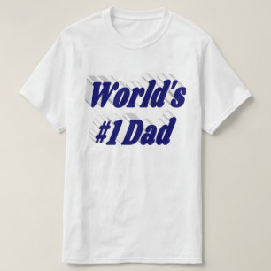Nummer 1 Pappa Fars dag mörk blått text T-Shirt