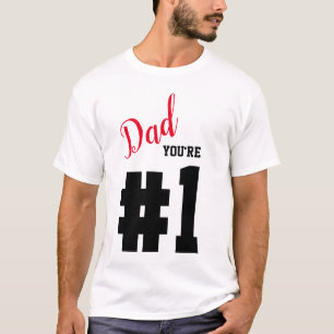 Nummer 1 Pappa Fars dag White T Shirt
