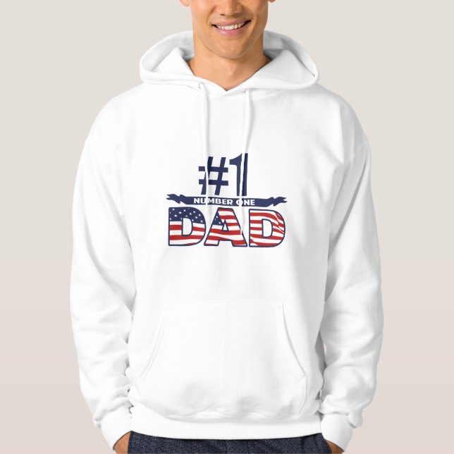 Nummer 1 Pappa Hoodie (Framsida)