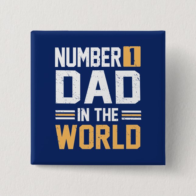 Nummer 1 Pappa i världen  Knapp (Framsida)