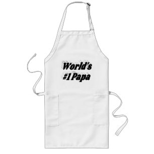 Nummer 1 Pappa med svart text Long Apron Långt Förkläde
