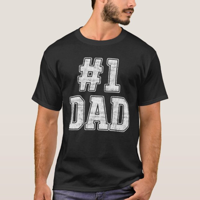 Nummer 1 Pappa nummer ett Pappa Fars dag-utrustnin T Shirt (Framsida)