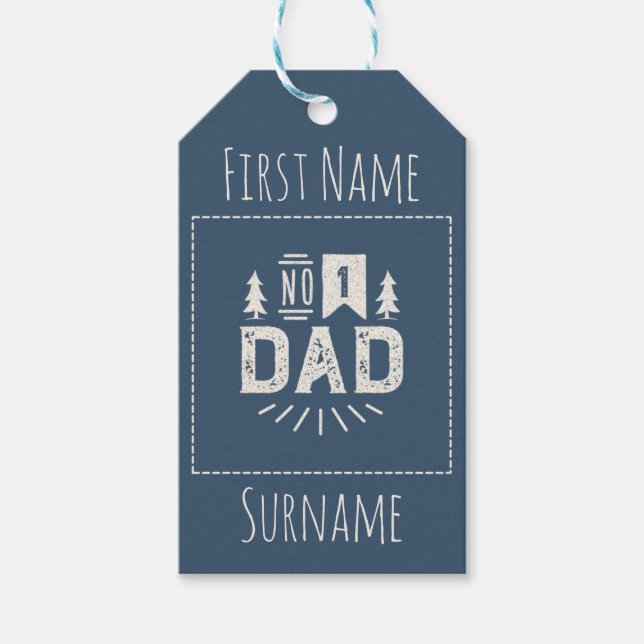 Nummer 1 Pappa Presentetikett (Framsidan)
