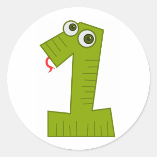 Nummer 1 runt klistermärke