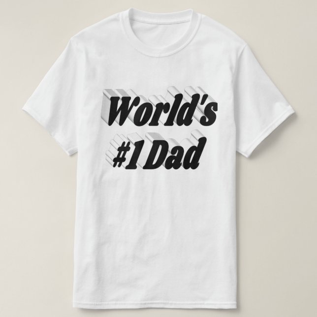 Nummer 1 svart text Pappa-Fars dag T-Shirt (Design framsida)
