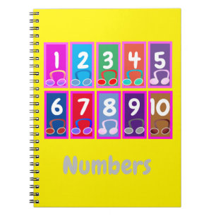 Nummer 1 till 10 Tidigt-matematik för bärbara dato Anteckningsbok