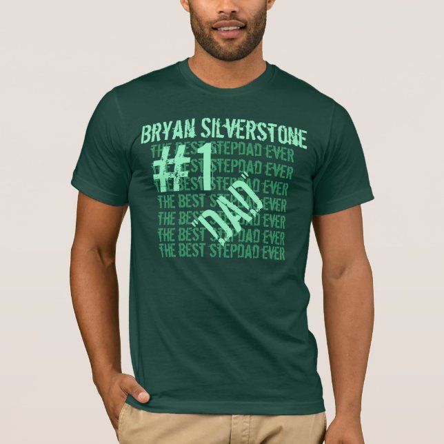 Nummer 1 Världsmästare STEPDAD V1 Tee Shirt (Framsida)