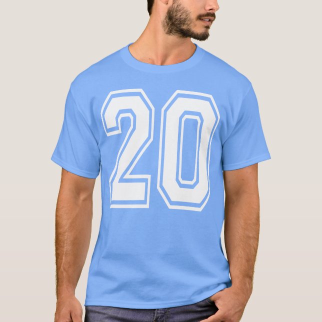 Nummer 20 Födelsedags Sport Spelare retro T Shirt (Framsida)