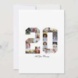 Nummer 20 Foto Collage Tack Kort