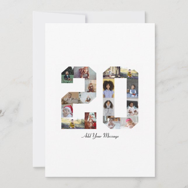 Nummer 20 Foto Collage Tack Kort (Framsida)