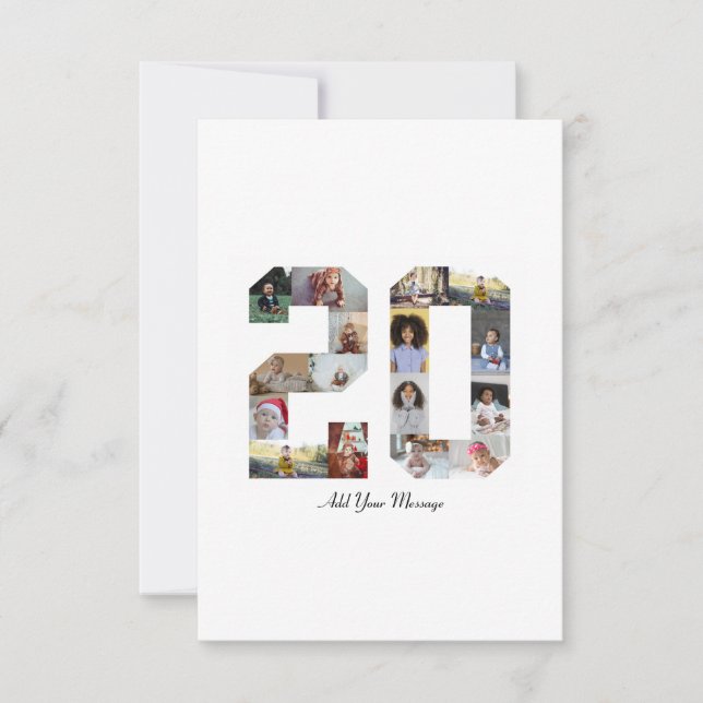 Nummer 20 Fotocollage Kort (Framsida)