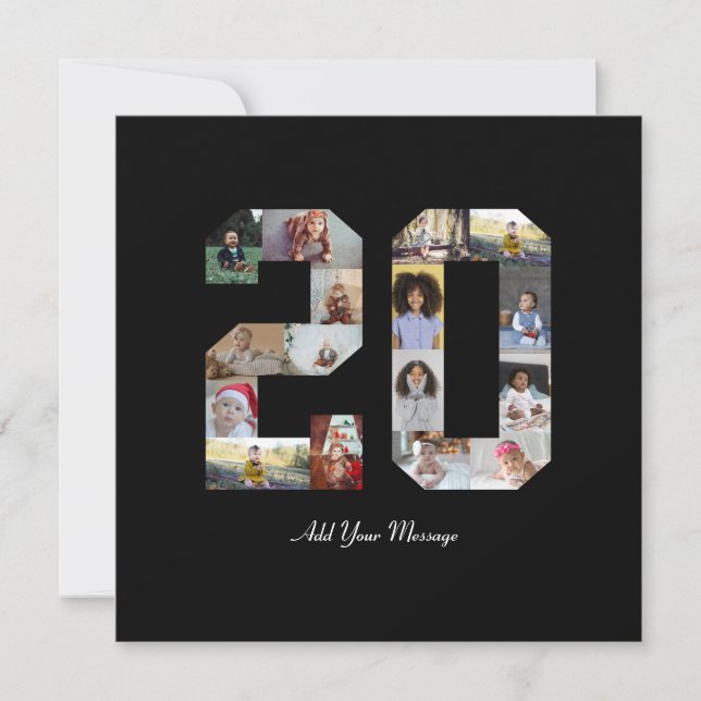 Nummer 20 Fotocollage Meddelande (Framsida)