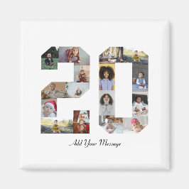 Nummer 20 Fotokollage Magnet