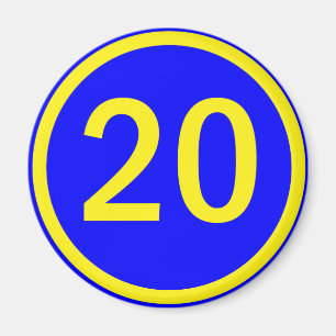 nummer 20 i en cirkel magnet