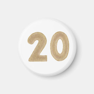 Nummer 20 i guld på magneter