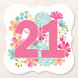 Nummer 21:a födelsedag Pappra Party Underlägg Papper