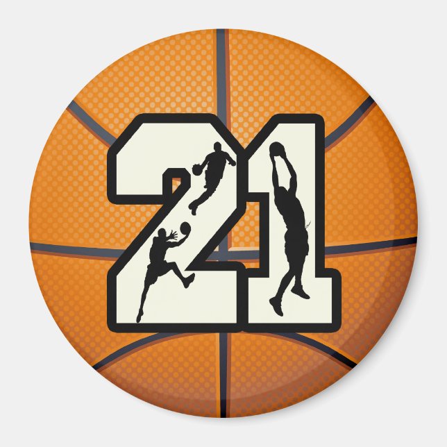 Nummer 21 basket magnet (Framsidan)