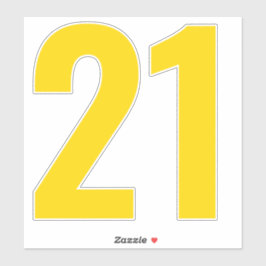 Nummer 21 Guld och vit etikett